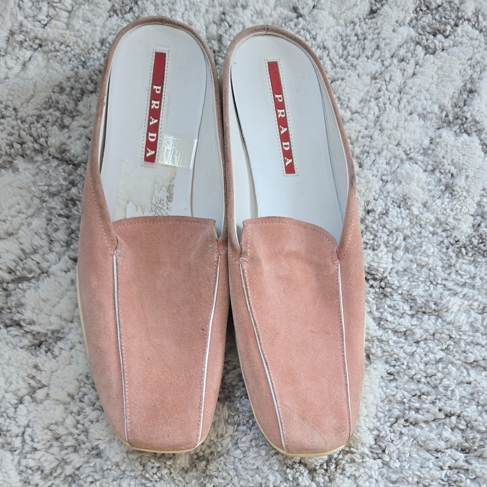 Prada Men's Pink Suede Loafers - Picture 12 of 12